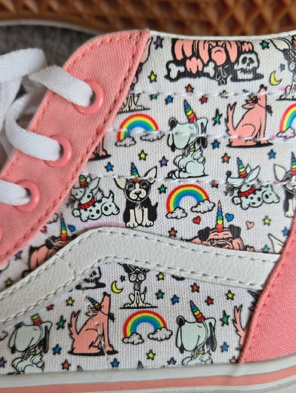 Vans Kids Pink High-Top Sneakers with Puppicorn Print - Picture 5 of 7